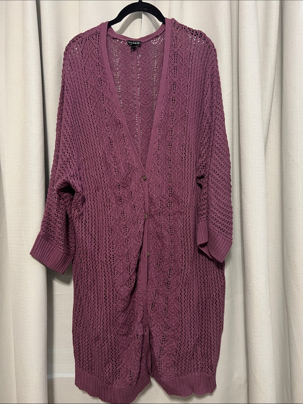 Open-Knit Sweater - Mauve